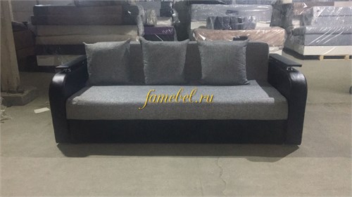 Диван еврокнижка Лорд рогожка серая