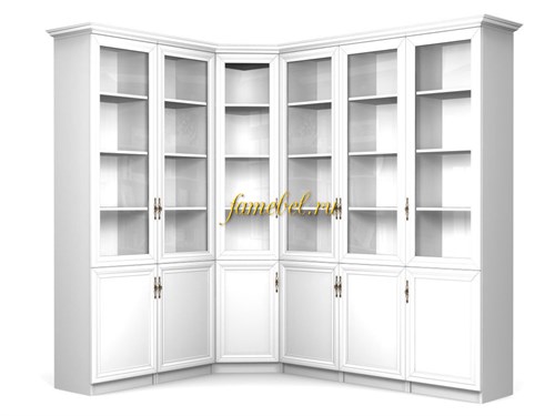 Библиотека книжная Даниэль 10, шкаф угловой книжный