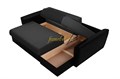 Диван угловой Амстердам пружинный, велюр чёрный 150