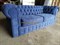 Честер диван 2- х местный велюр синий