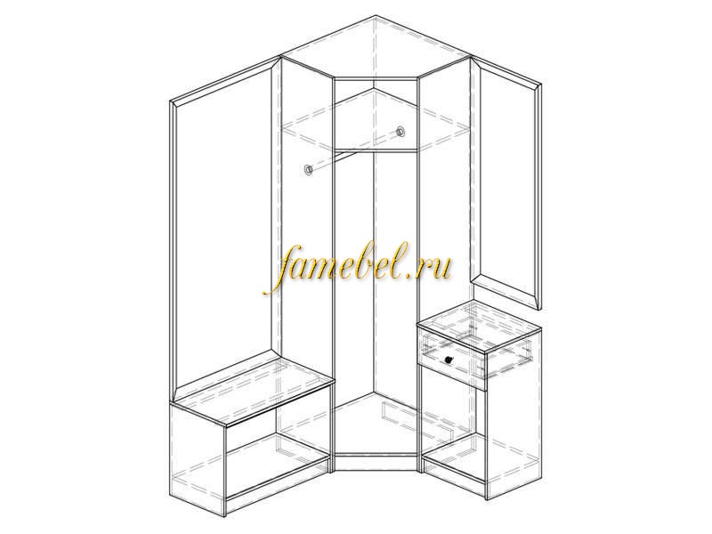 Модульная система для прихожей Йорк купить в Кирове | Диван Комодов