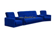 Набор мягкой мебели диван и два кресла Милан Астра синий